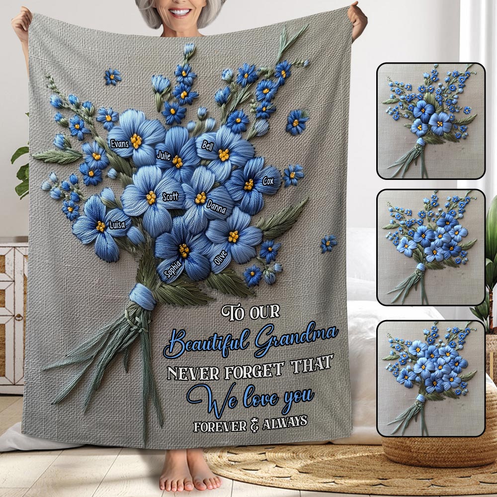 Never Forget I Love You - Personalized Grandma Blanket