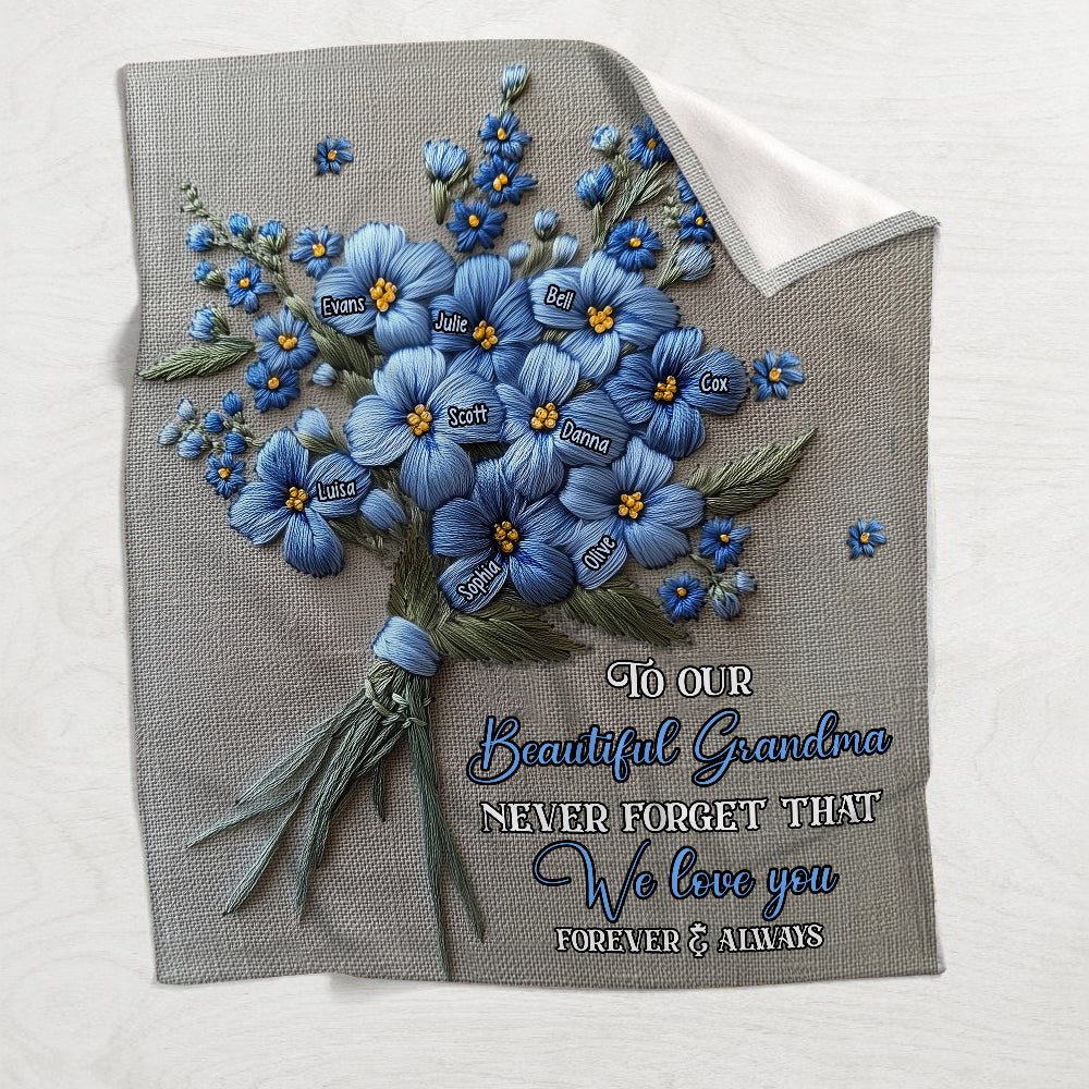 Never Forget I Love You - Personalized Grandma Blanket