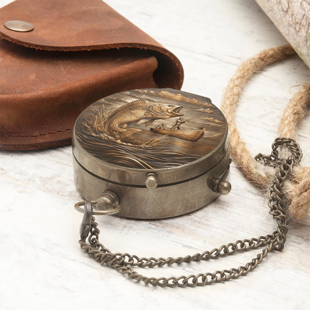 Geschenk für Angler-Ehemann, Sohn, Vater... - Personalisierter Angelkompass