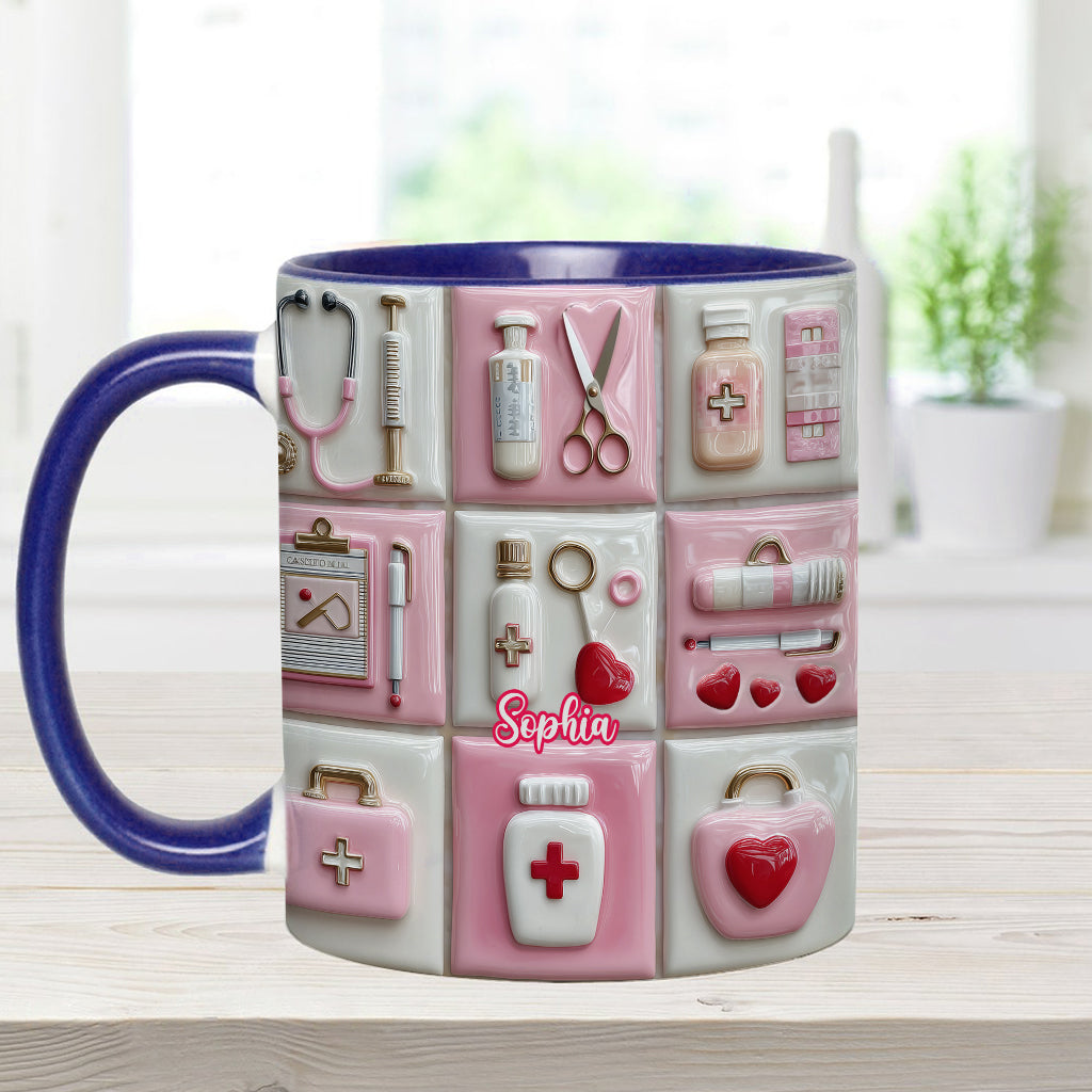 Liebe das Krankenpflegeleben – Personalisierte Tasse mit Krankenpflegemotiv