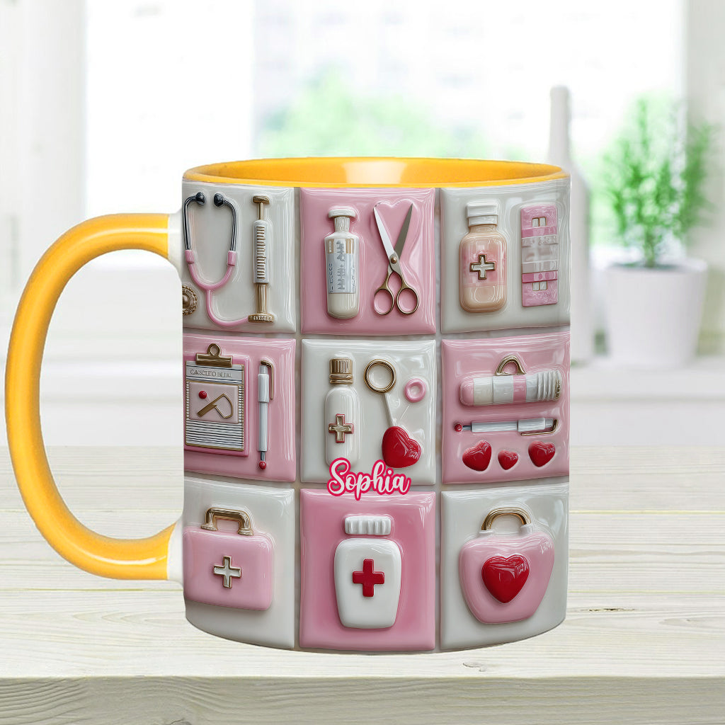 Liebe das Krankenpflegeleben – Personalisierte Tasse mit Krankenpflegemotiv
