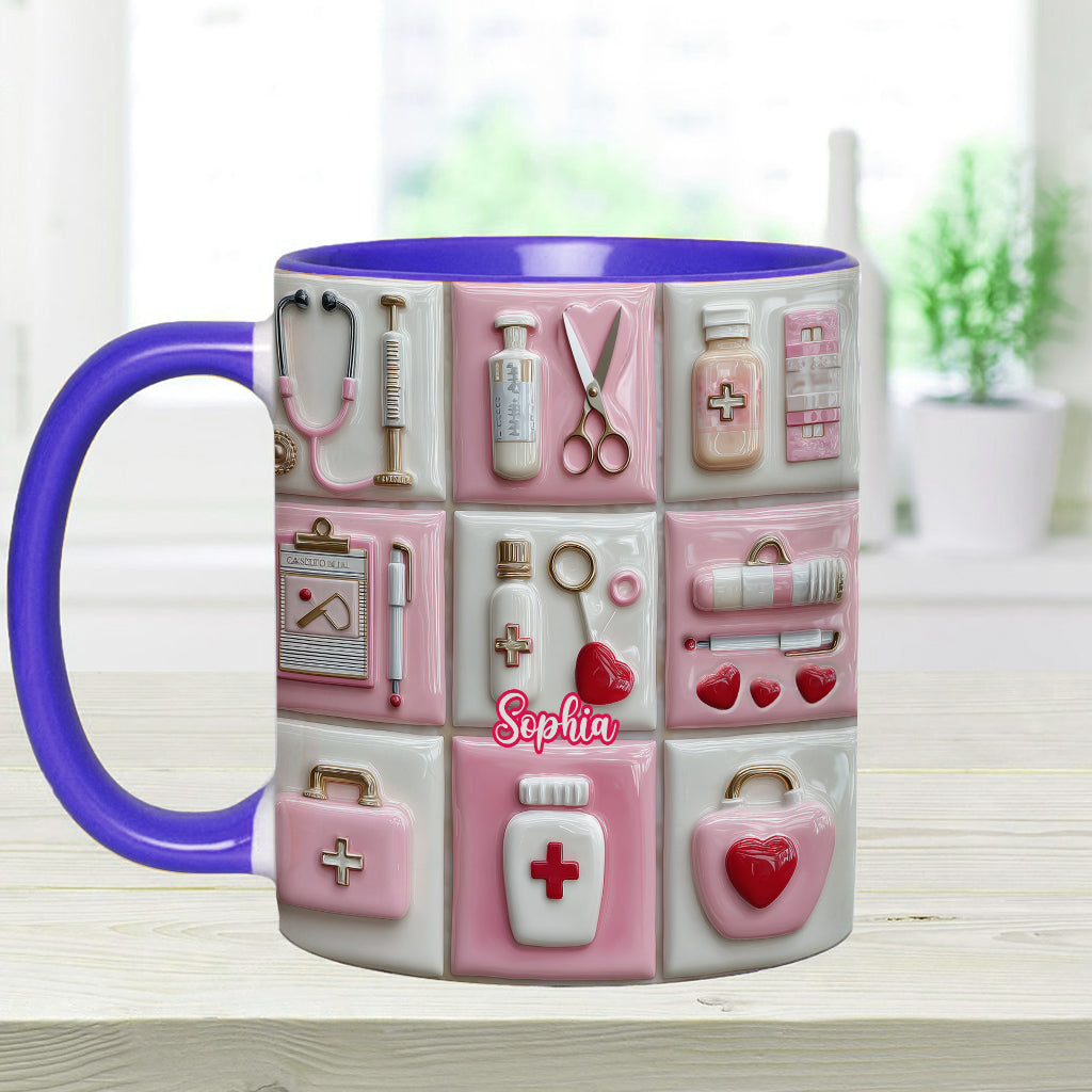 Liebe das Krankenpflegeleben – Personalisierte Tasse mit Krankenpflegemotiv