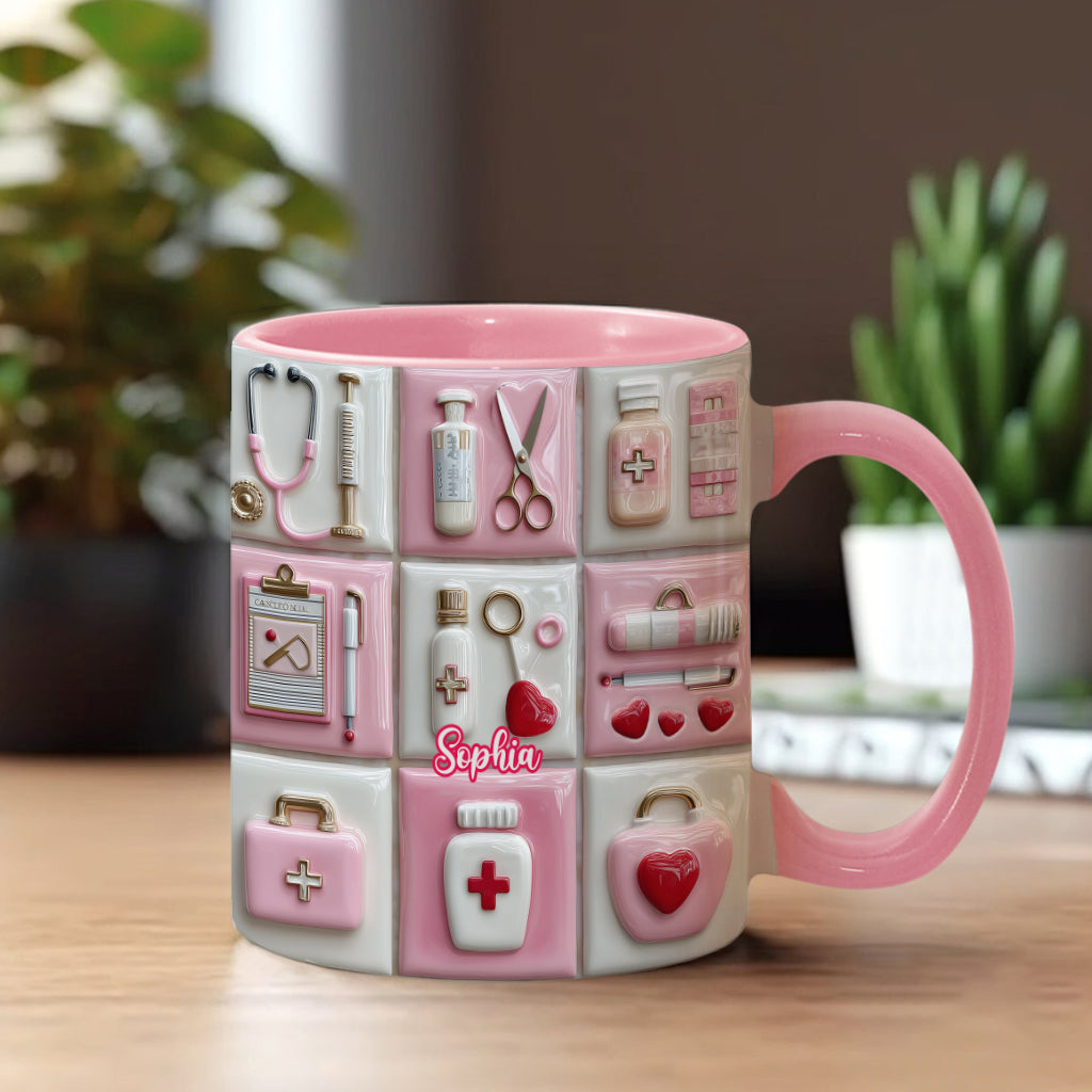 Liebe das Krankenpflegeleben – Personalisierte Tasse mit Krankenpflegemotiv