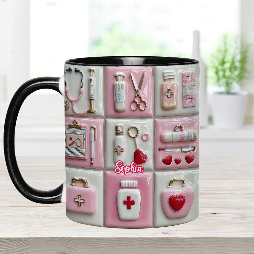 Liebe das Krankenpflegeleben – Personalisierte Tasse mit Krankenpflegemotiv
