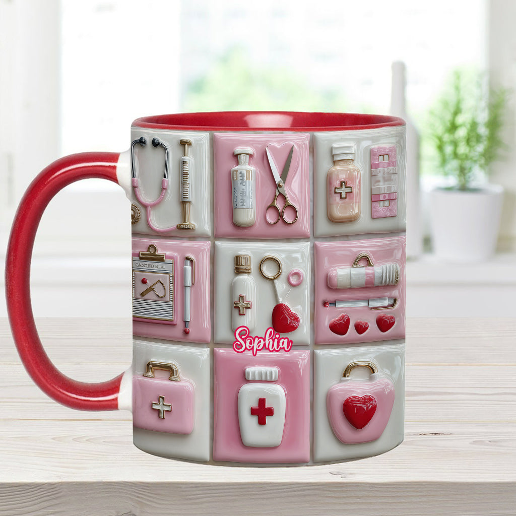 Liebe das Krankenpflegeleben – Personalisierte Tasse mit Krankenpflegemotiv
