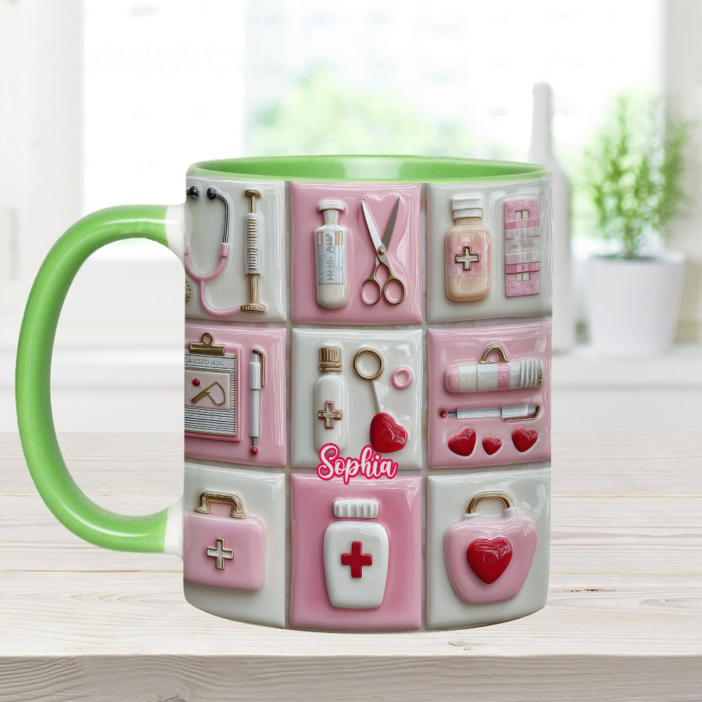 Liebe das Krankenpflegeleben – Personalisierte Tasse mit Krankenpflegemotiv