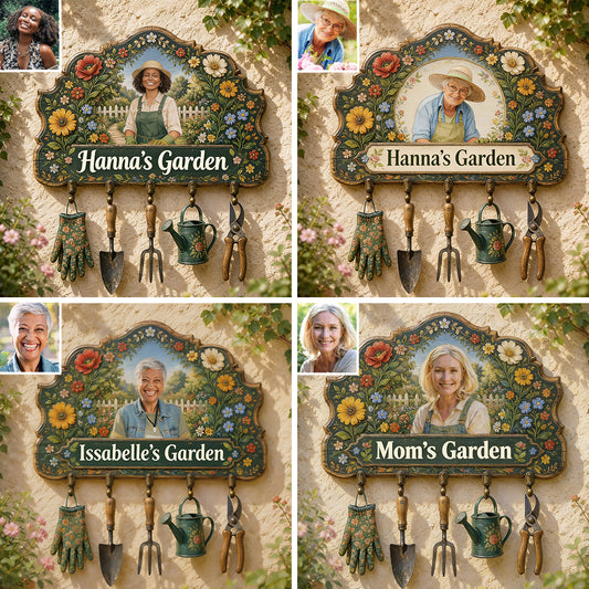 Liebe Gartenarbeit, Geschenk für Gartenliebhaber - Personalisierter Gartenhängeregal