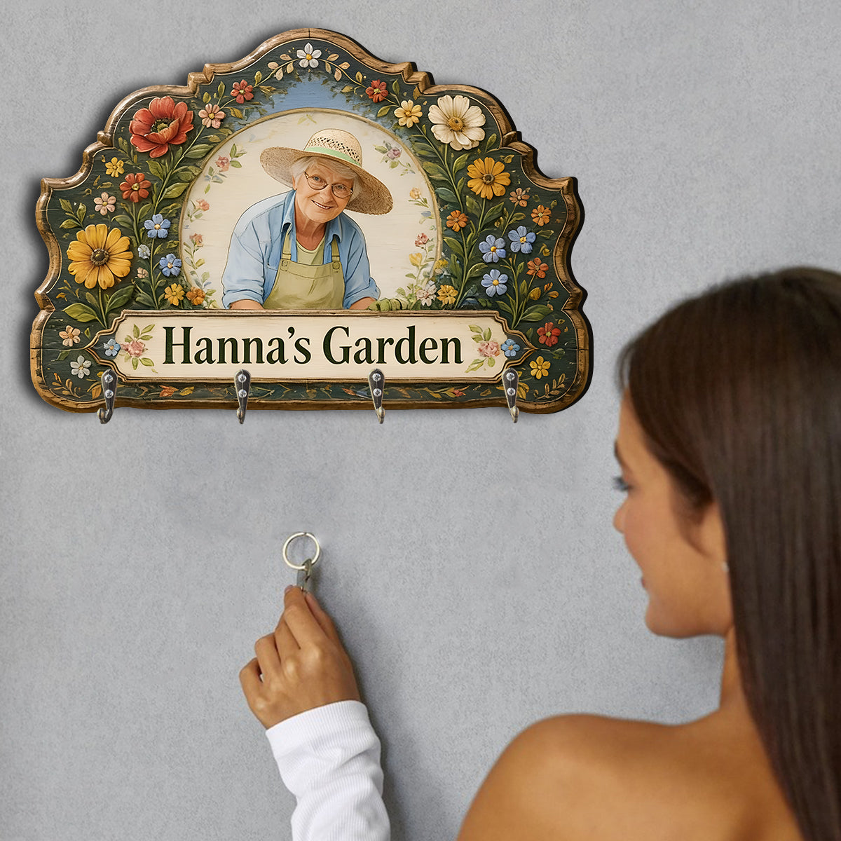 Liebe Gartenarbeit, Geschenk für Gartenliebhaber - Personalisierter Gartenhängeregal