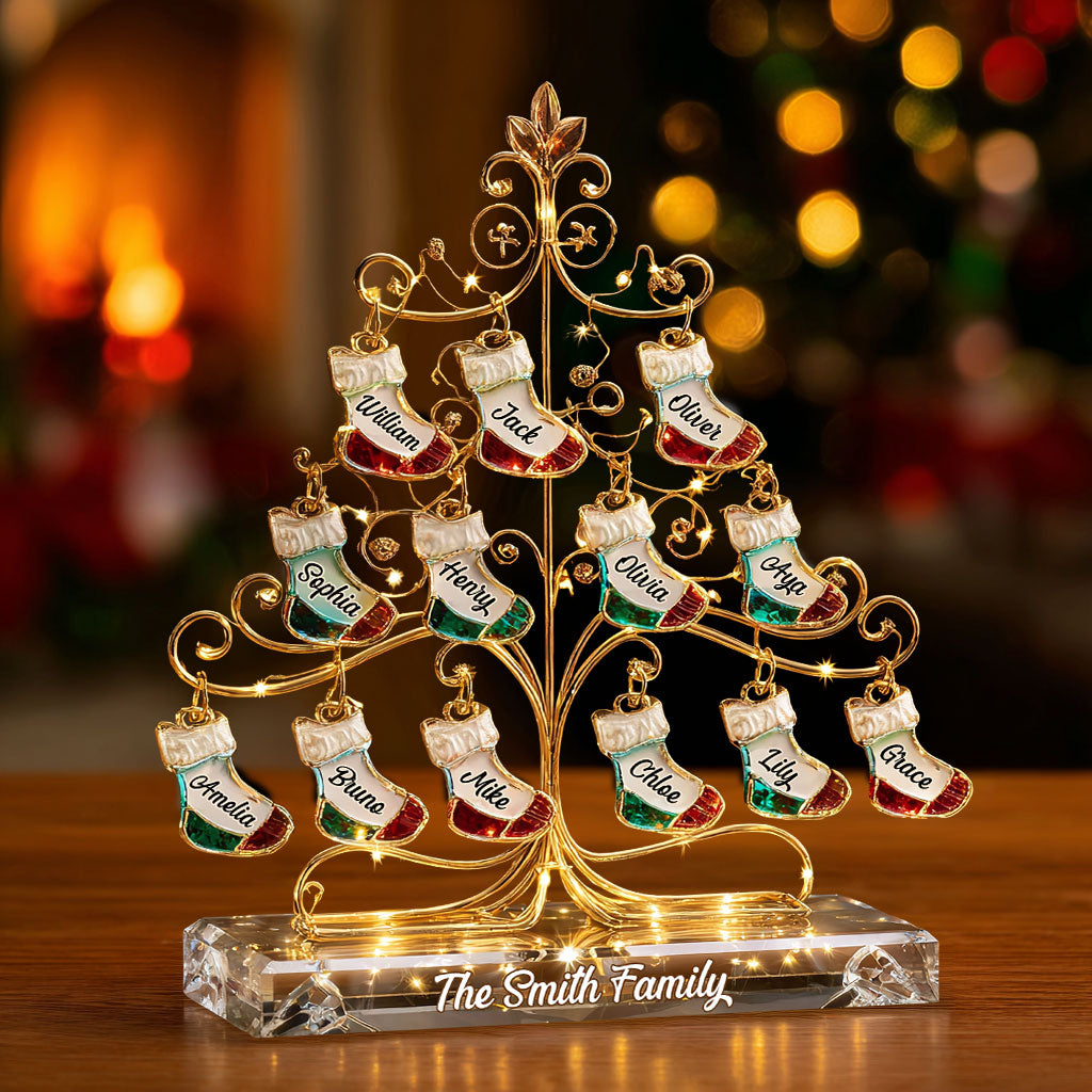 Glückliche Familie – Personalisierte Acrylplakette in individueller Familienform