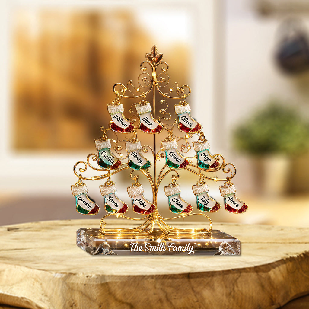 Glückliche Familie – Personalisierte Acrylplakette in individueller Familienform