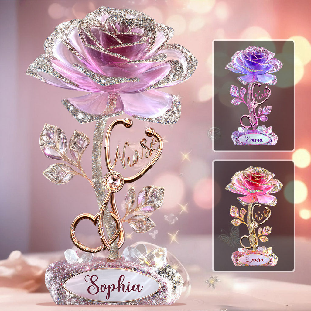 Krankenschwesterleben – Personalisierte Acrylplakette in individueller Form für Krankenschwestern