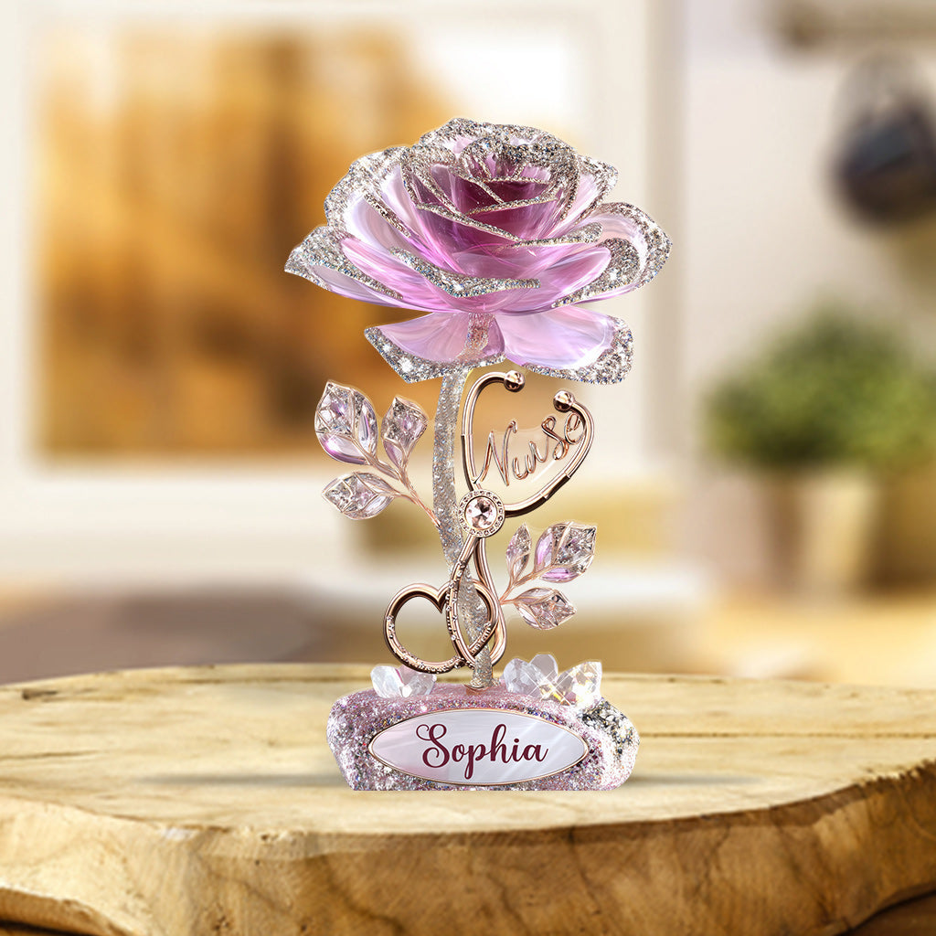 Krankenschwesterleben – Personalisierte Acrylplakette in individueller Form für Krankenschwestern