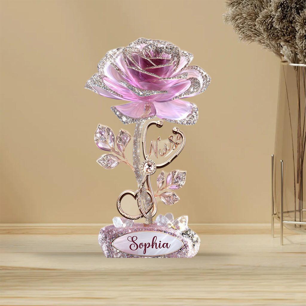 Krankenschwesterleben – Personalisierte Acrylplakette in individueller Form für Krankenschwestern