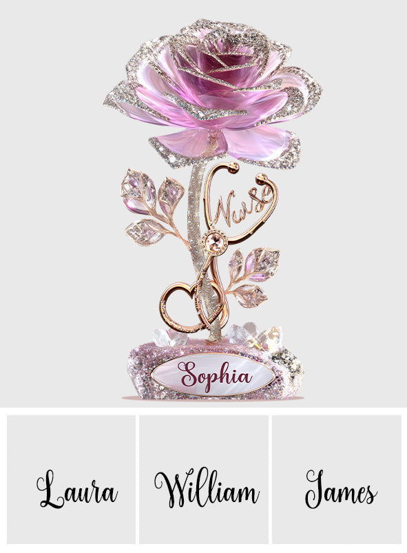 Krankenschwesterleben – Personalisierte Acrylplakette in individueller Form für Krankenschwestern