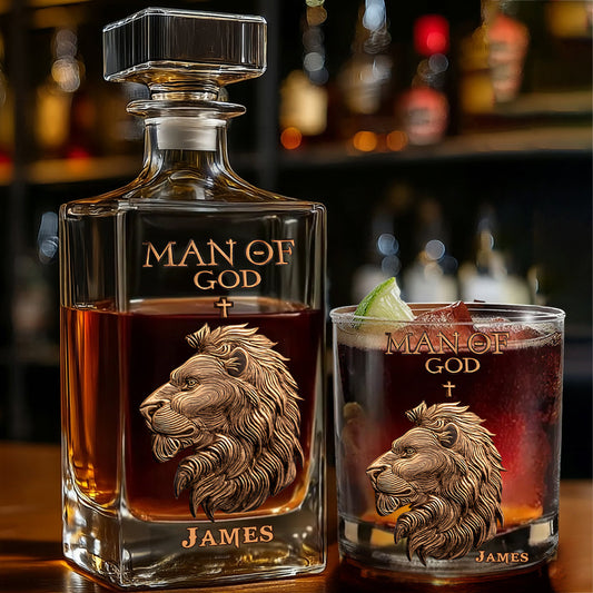 Mann Gottes – Personalisiertes christliches Whisky-Dekanter-Set