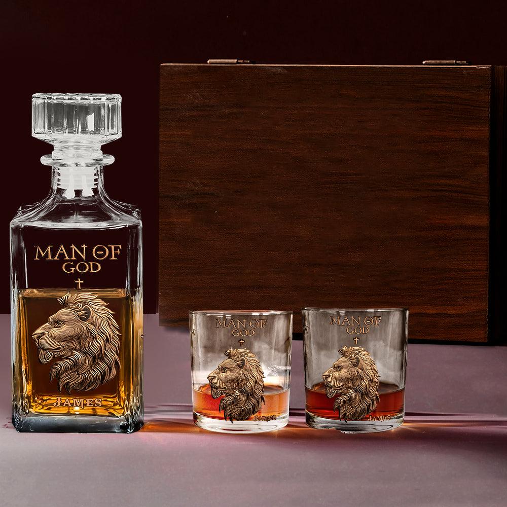 Mann Gottes – Personalisiertes christliches Whisky-Dekanter-Set