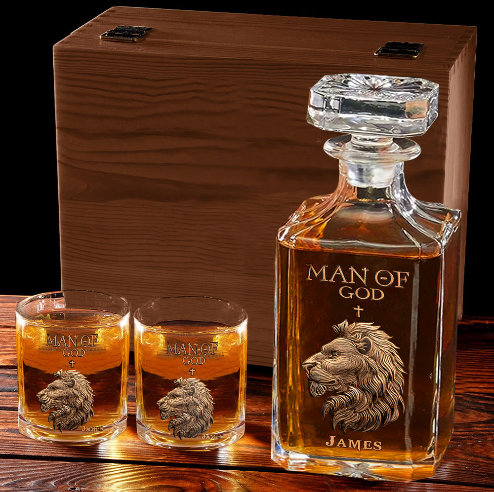 Mann Gottes – Personalisiertes christliches Whisky-Dekanter-Set