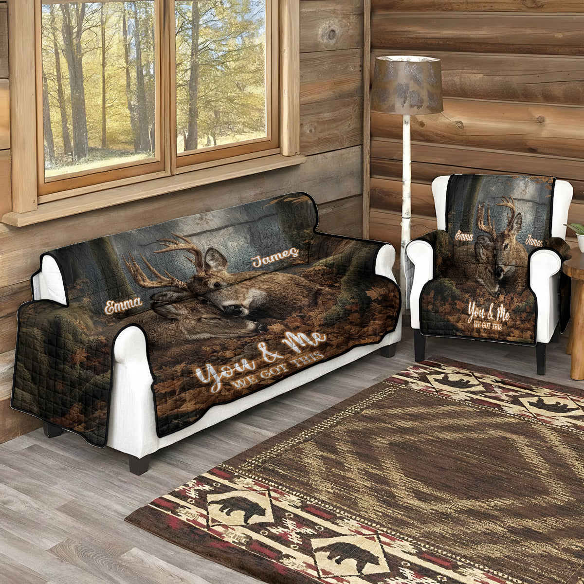 Du & Ich – Personalisierter Jagdsofa-/Couchbezug