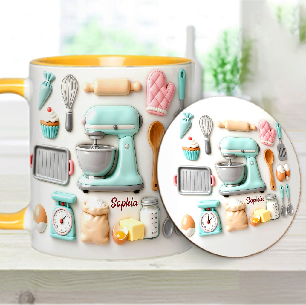 Love Baking - Personalized Baking Accent Mug & Coaster