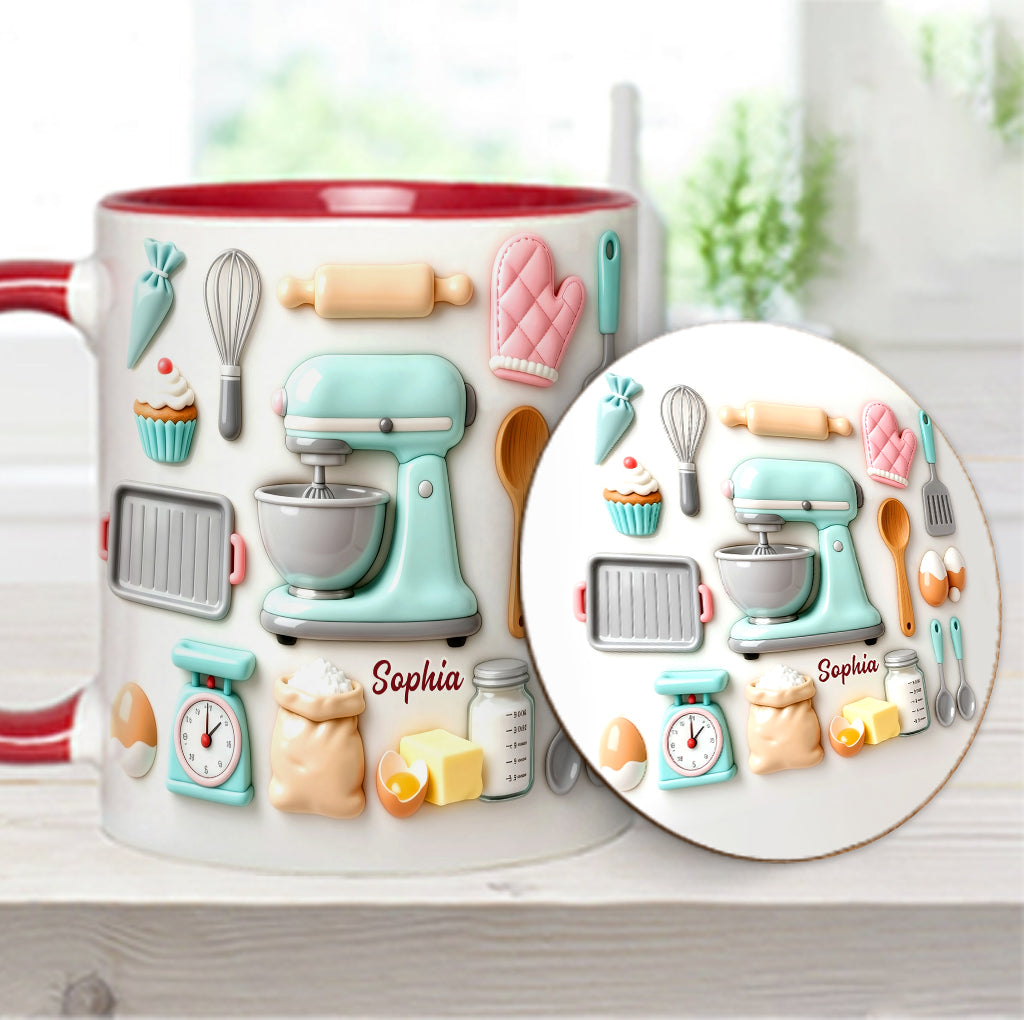 Love Baking - Personalized Baking Accent Mug & Coaster