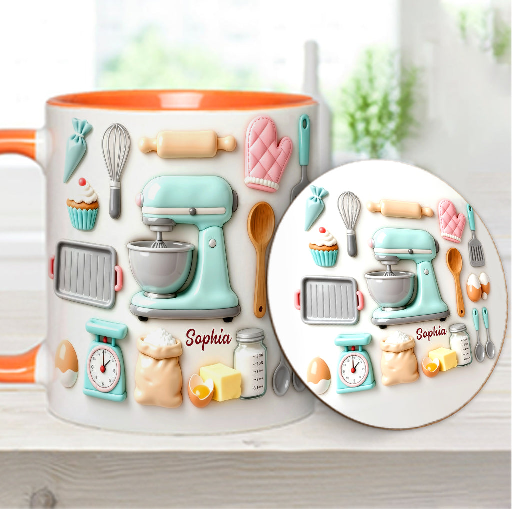 Love Baking - Personalized Baking Accent Mug & Coaster