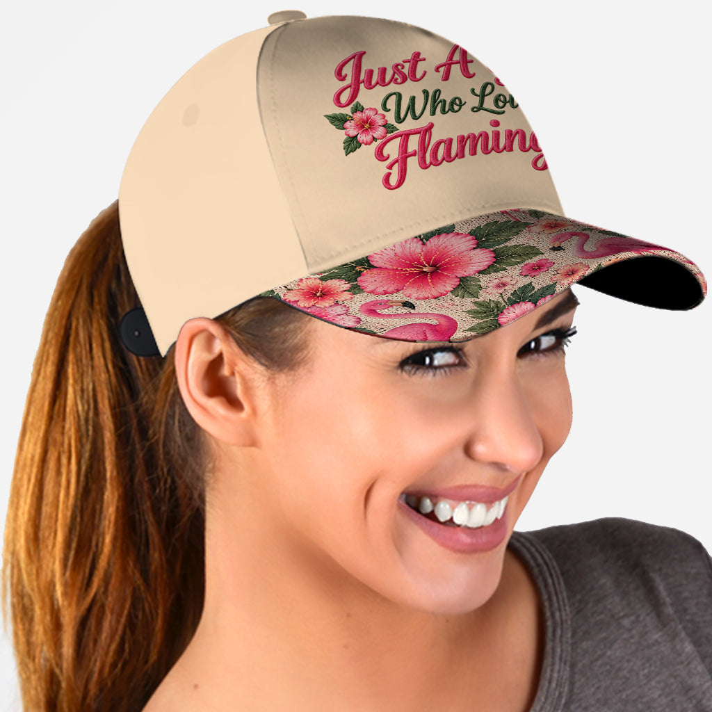 Just A Girl Who Loves Flamingos - Personalized Flamingo Classic Cap