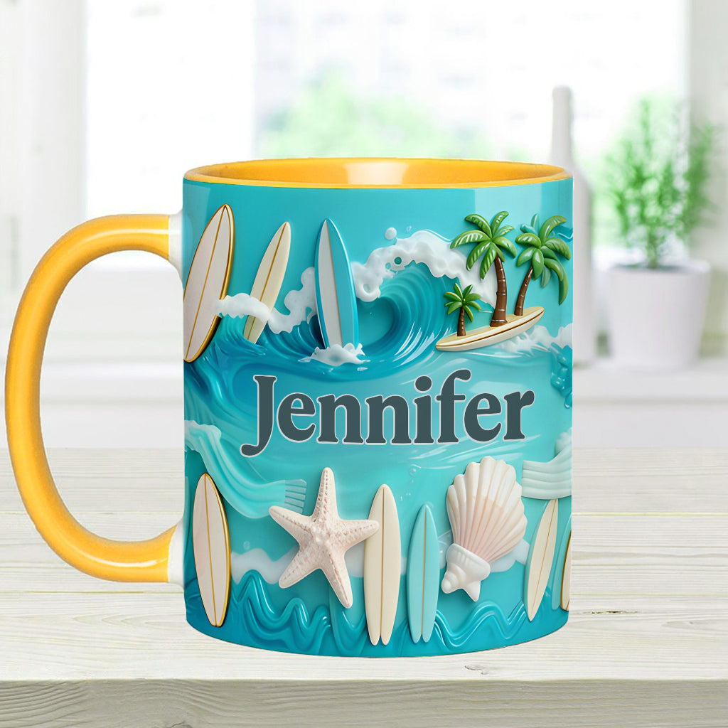 Love Surfing - Personalized Surfing Accent Mug & Coaster