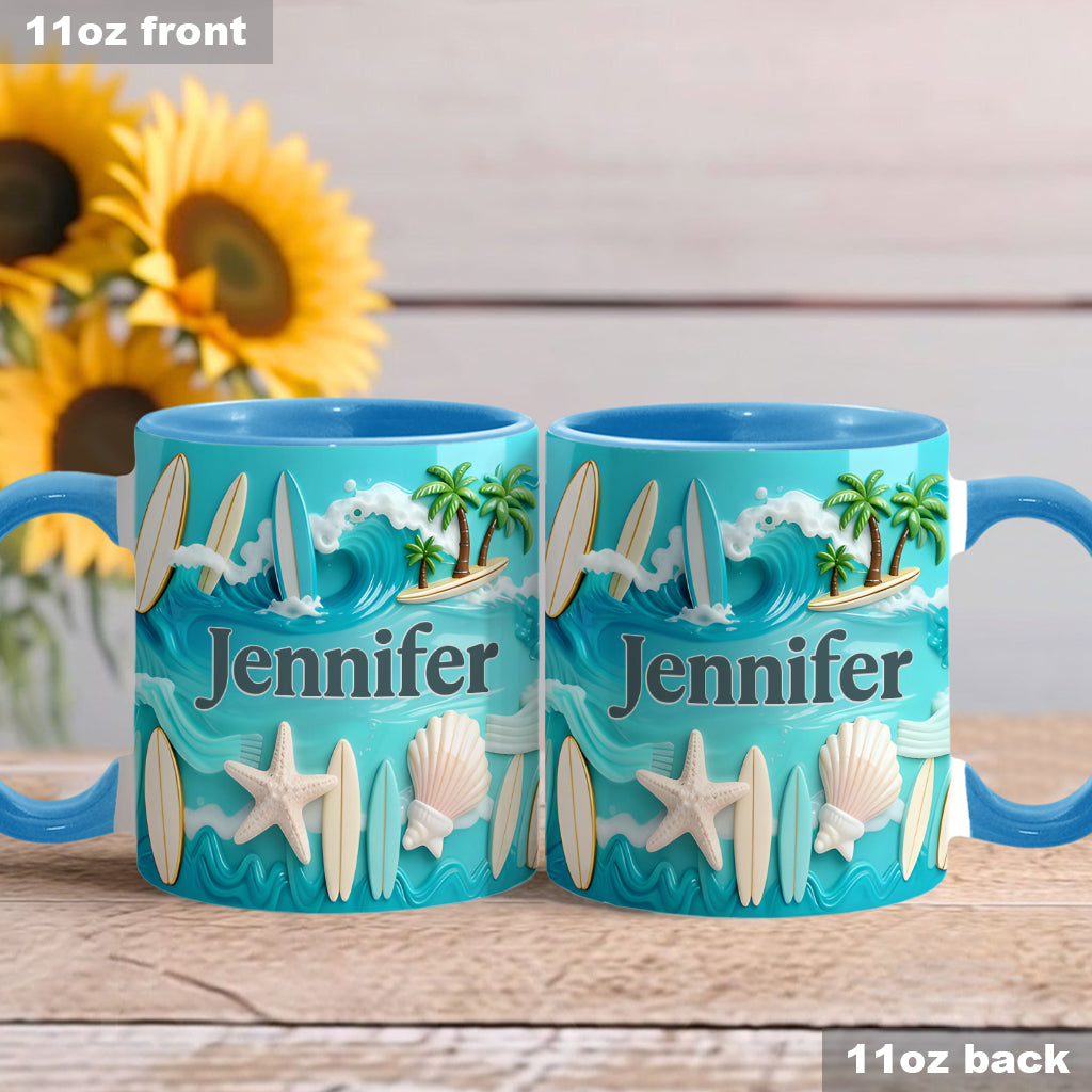 Love Surfing - Personalized Surfing Accent Mug & Coaster