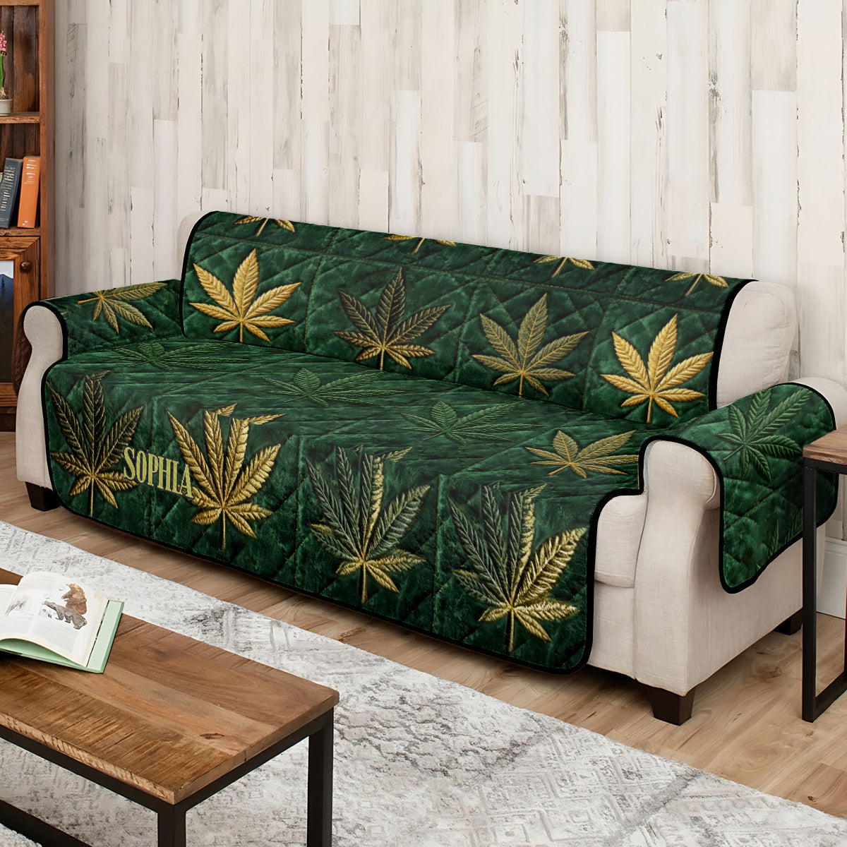 Magic Cover - Personalized Weed Quilted Sofa/Couch Cover