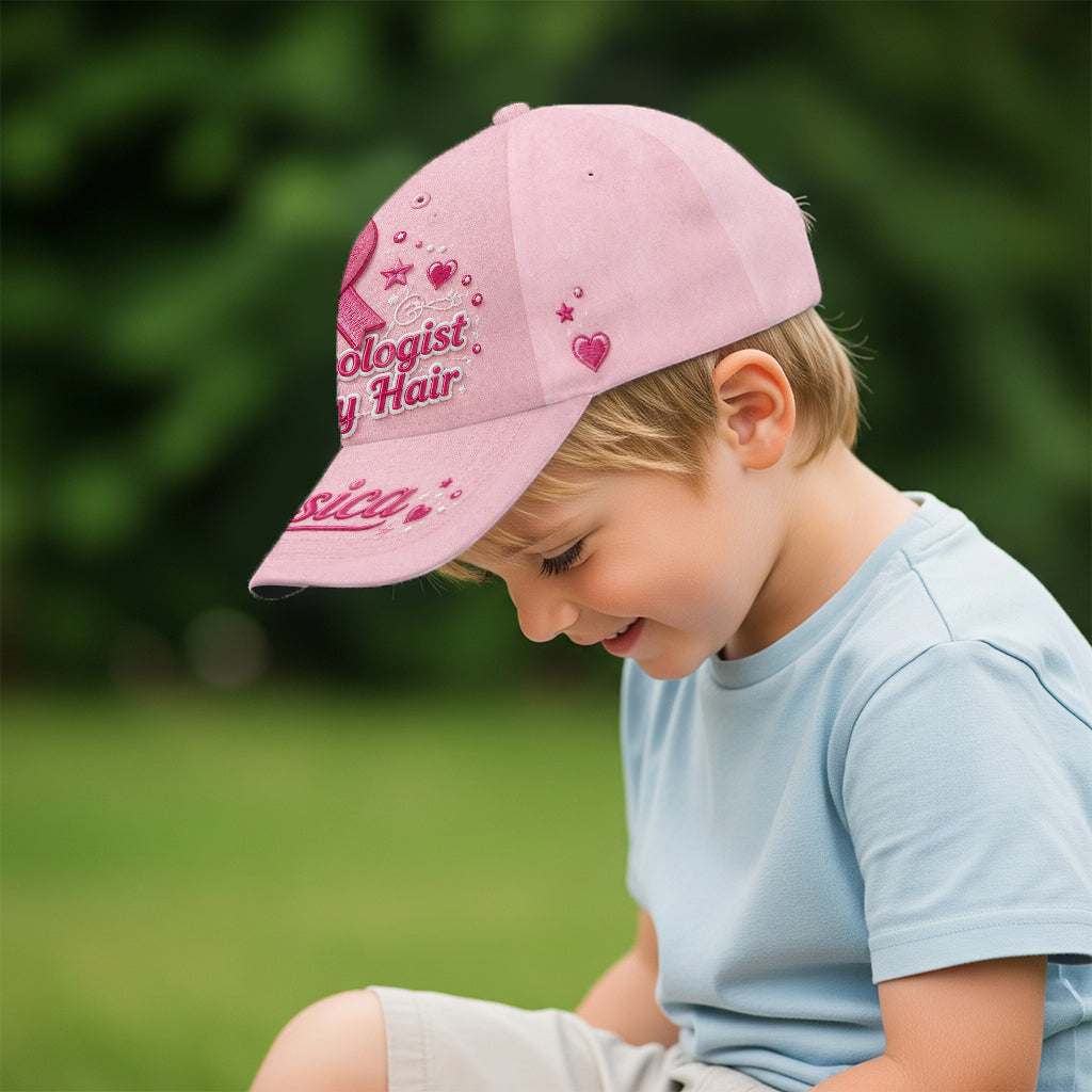 My Oncologist Does My Hair Hat - Personalized Breast Cancer Awareness Classic Cap