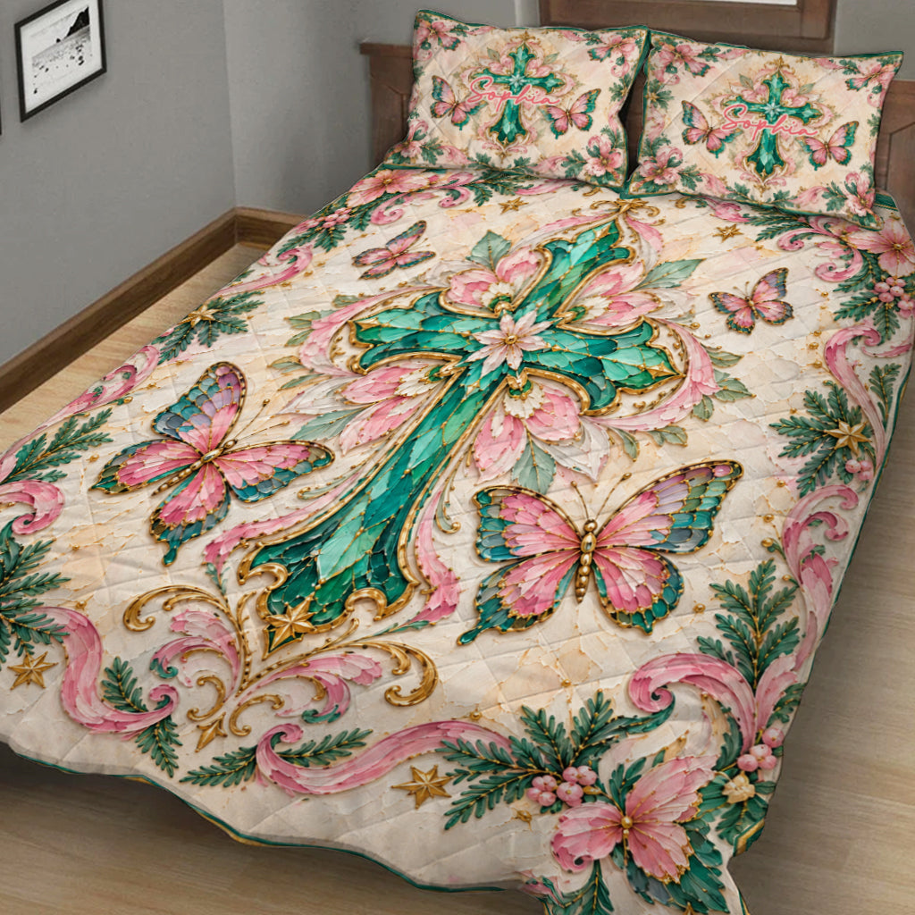 Merry Christmas - Personalized Christian Quilt Set