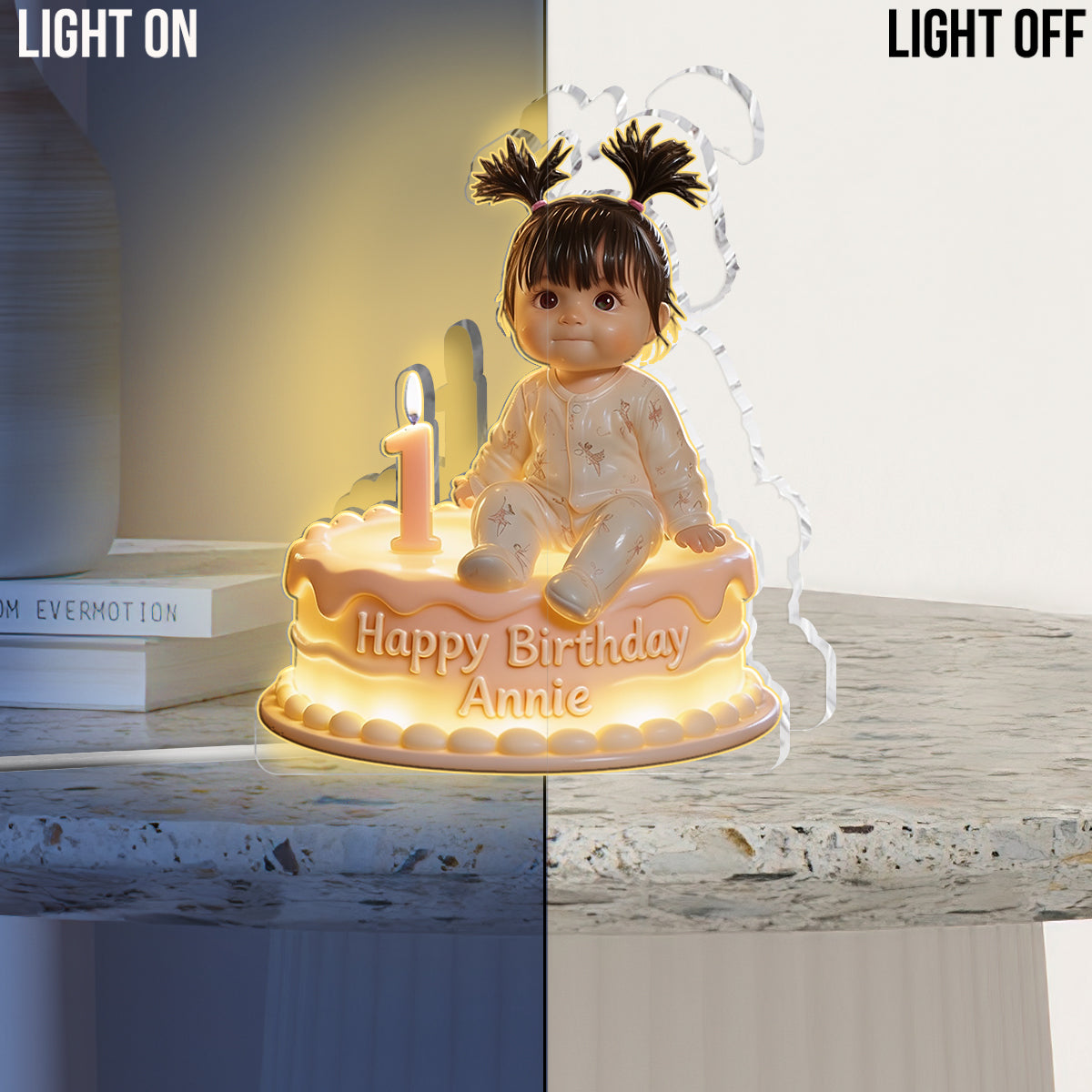 Kid's Birthday Keepsake - Personalized Birthday Acrylic LED Night Light