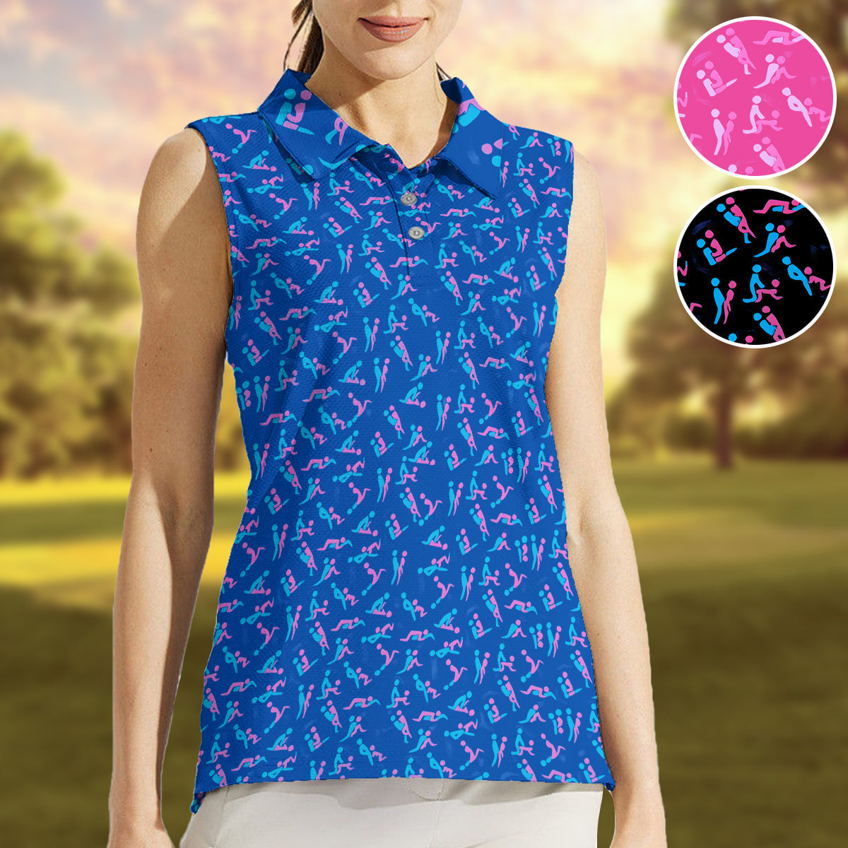 Witziges Geschenk für sie – personalisiertes ärmelloses Polo-Shirt für Paare