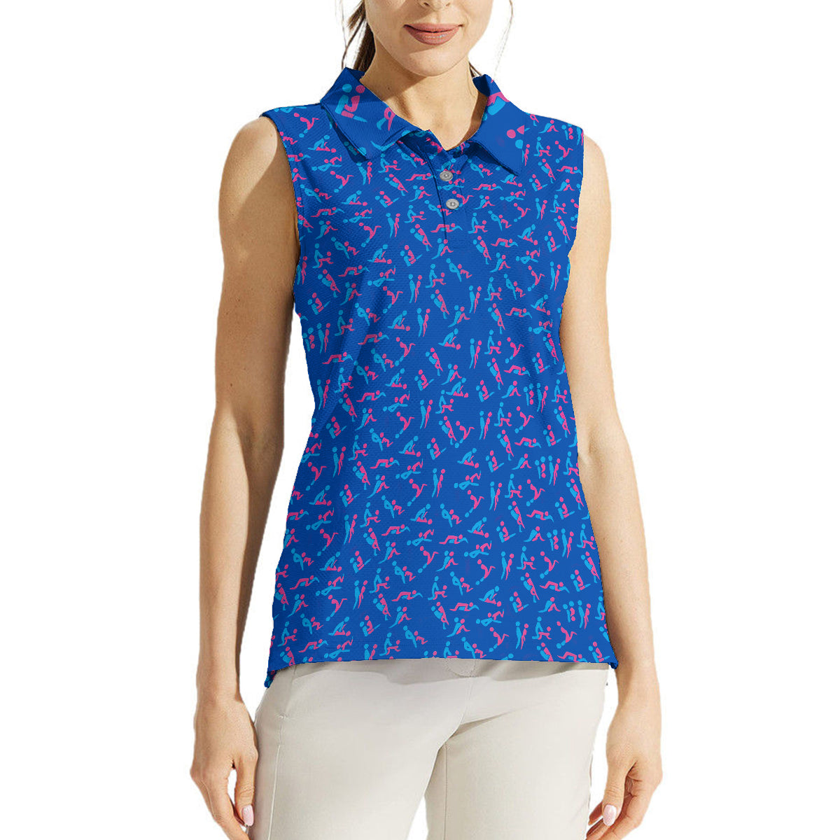 Witziges Geschenk für sie – personalisiertes ärmelloses Polo-Shirt für Paare