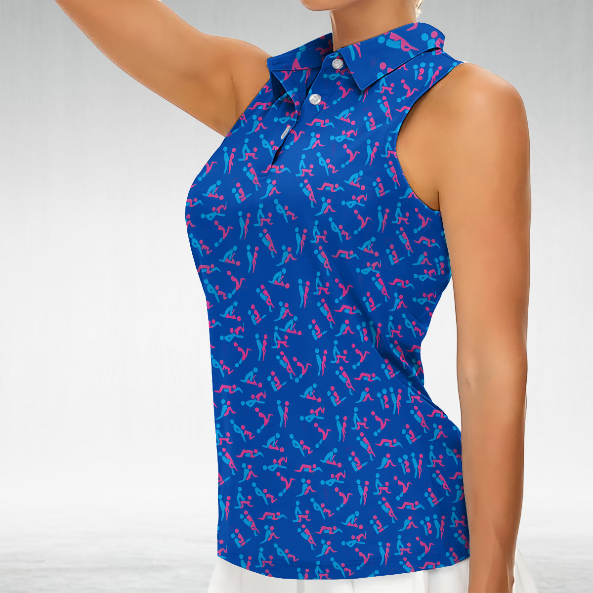 Witziges Geschenk für sie – personalisiertes ärmelloses Polo-Shirt für Paare