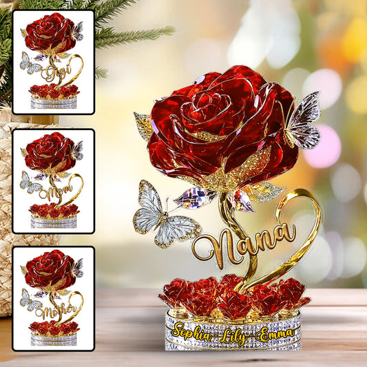 I Love You Mom - Personalized Mother Custom Shaped Acrylic Plaque