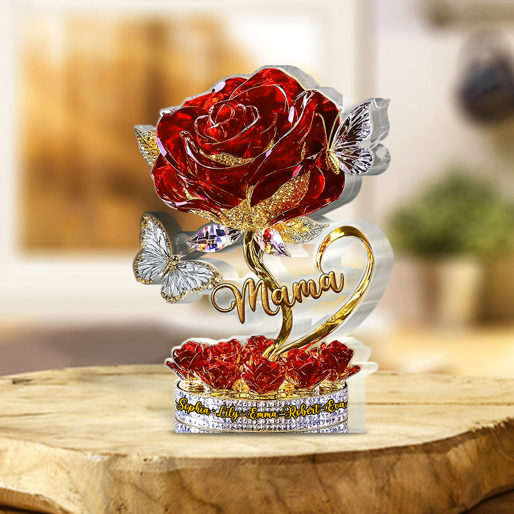 I Love You Mom - Personalized Mother Custom Shaped Acrylic Plaque