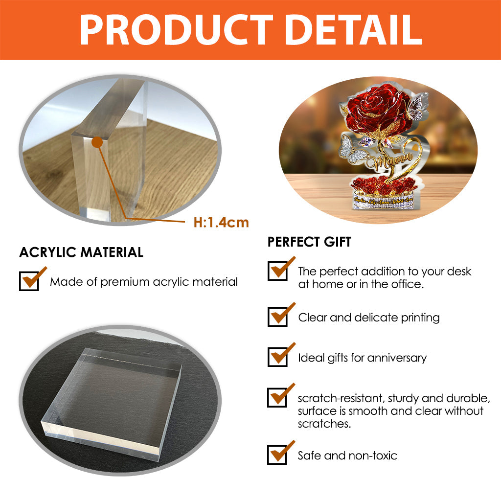 I Love You Mom - Personalized Mother Custom Shaped Acrylic Plaque