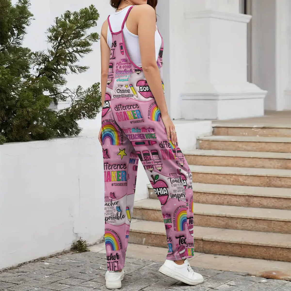 Beste Lehrerin aller Zeiten – Personalisierter, locker sitzender Overall/Strampler für Lehrerinnen