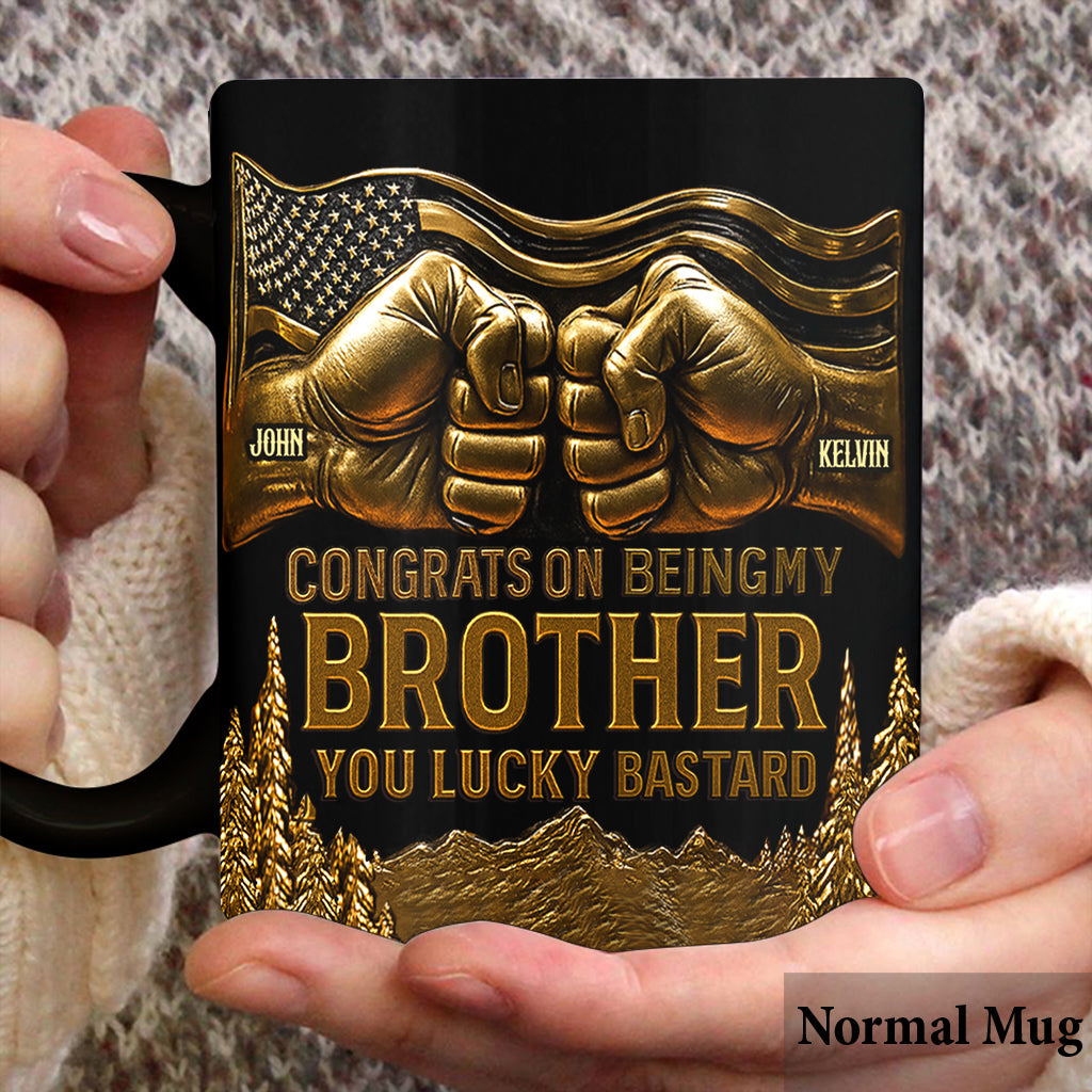 Glückwunsch, dass du mein Bruder bist – personalisierte Geschwistertasse