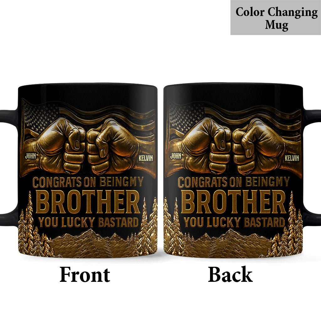 Glückwunsch, dass du mein Bruder bist – personalisierte Geschwistertasse