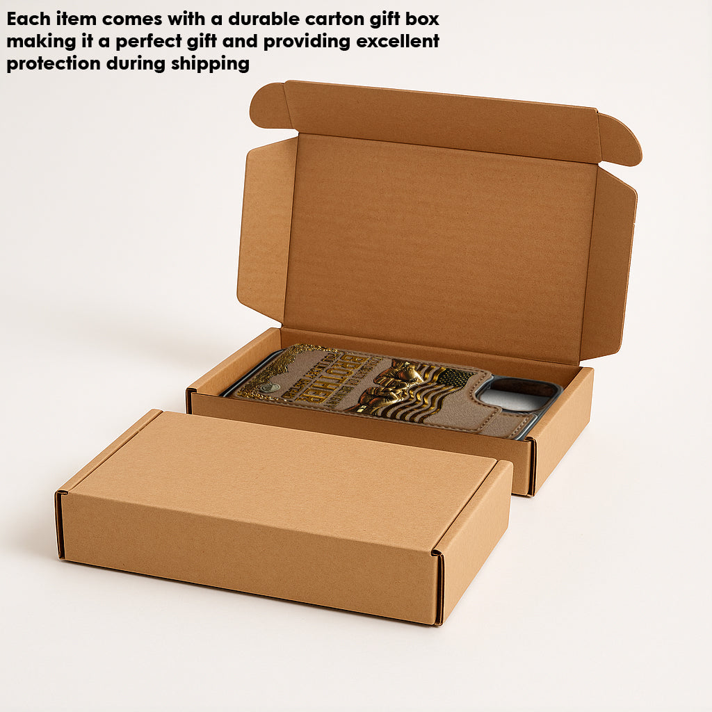 Glückwunsch, mein Bruder zu sein – Personalisierte Geschwister-Handyhülle mit Brieftaschenmotiv