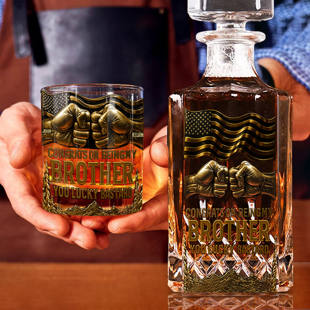 Glückwunsch, dass du mein Bruder bist – personalisiertes Whiskyglas für Geschwister