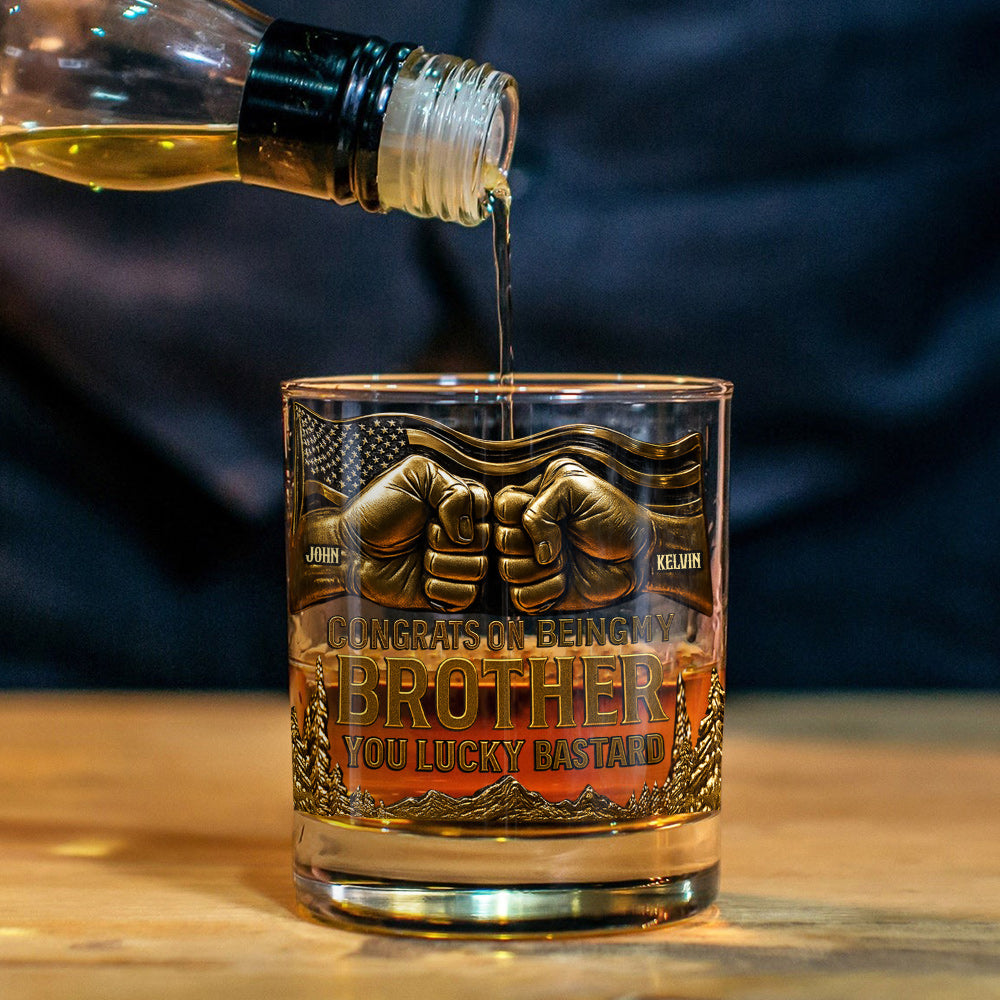 Glückwunsch, dass du mein Bruder bist – personalisiertes Whiskyglas für Geschwister