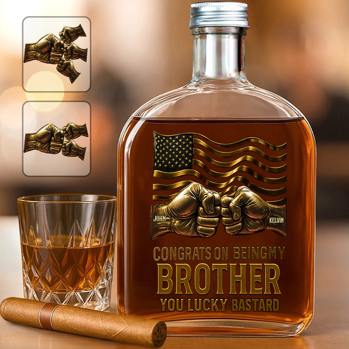 Glückwunsch, mein Bruder zu sein – personalisierte Weinflasche für Geschwister