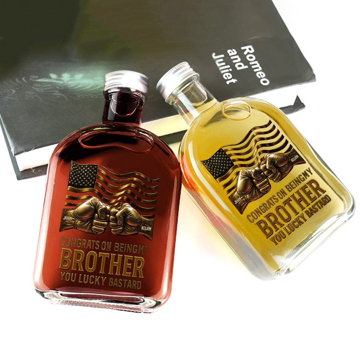 Glückwunsch, mein Bruder zu sein – personalisierte Weinflasche für Geschwister