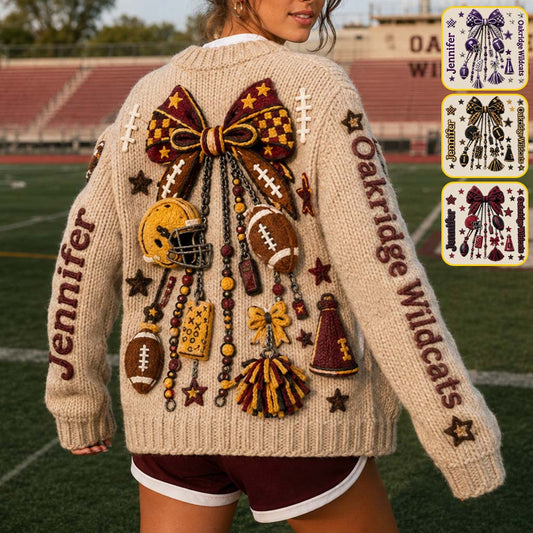 Schulfußball Spirit - Personalisierter Fußball Cardigan Pullover