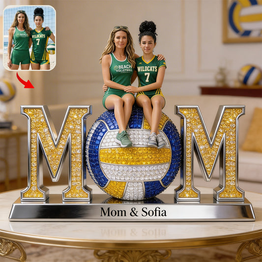 Proud Volleyball Mom - Personalized Volleyball Custom Shaped Acrylic Plaque