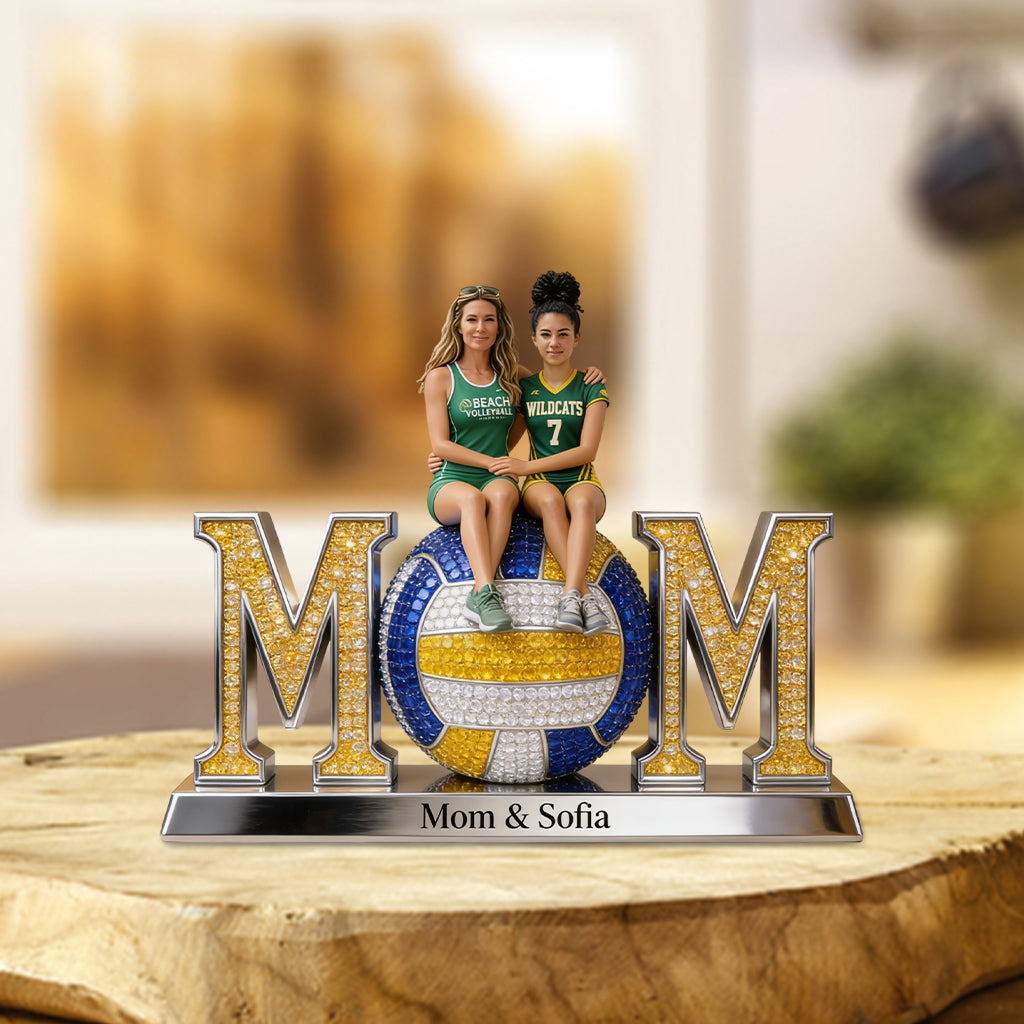Proud Volleyball Mom - Personalized Volleyball Custom Shaped Acrylic Plaque