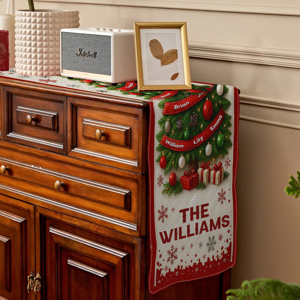 Frohe Weihnachten – Personalisierter Tischläufer für die Familie